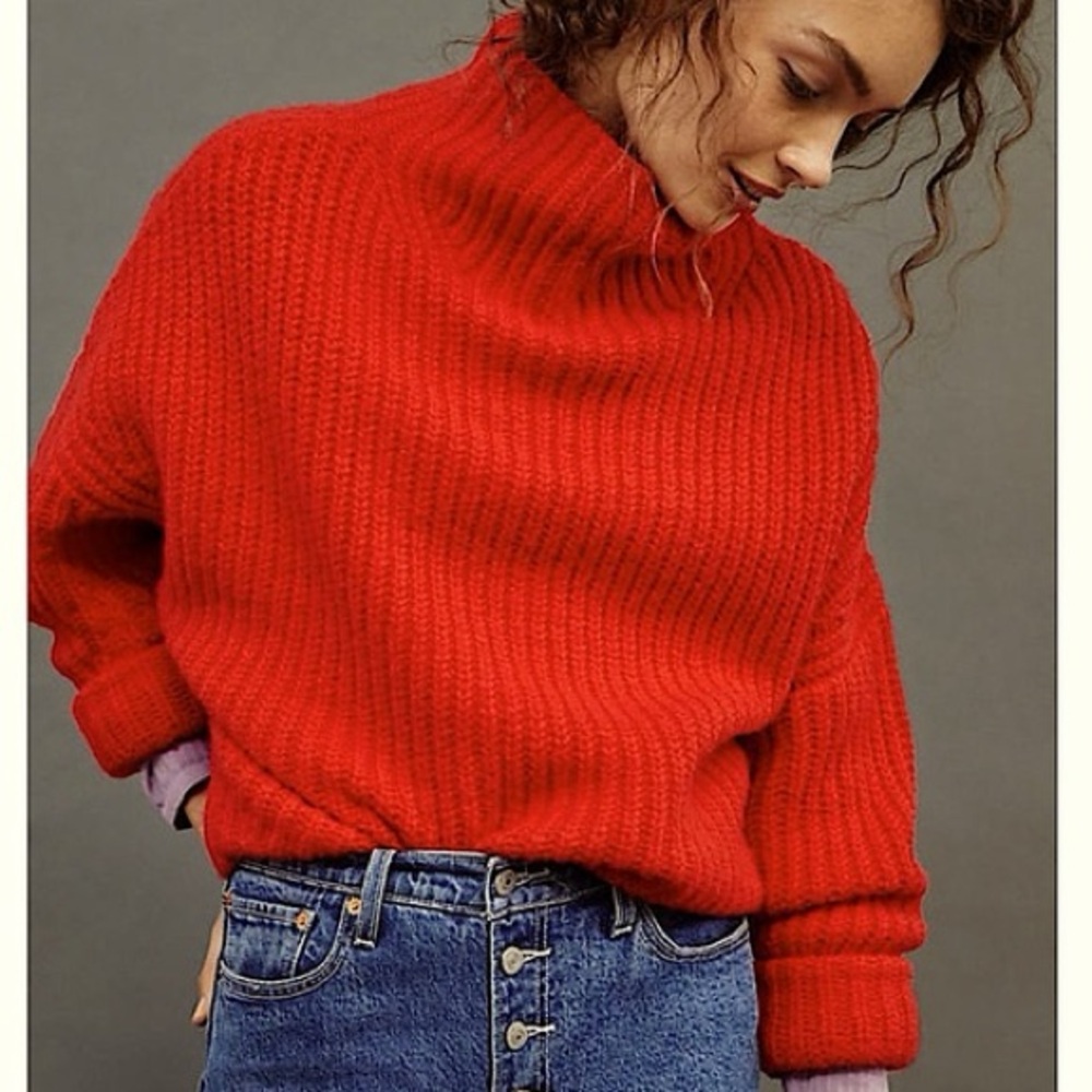 Anthropologie Athena Cowl Neck in Red size XS (Maeve)